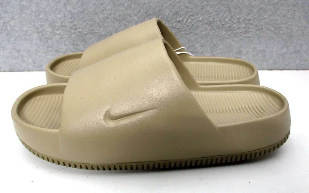 Nike Calm Slide Sandals Womens Sz 11 Mens Sz 10 Khaki Tan/Beige Slides